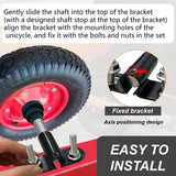 Wheelbarrow Axle Bracket Set, Compatible with 5/8" Hole Wheelbarrow Axles Heavy-Duty Wheelbarrows Spare Parts 10 inch Wheelbarrows axles and 3.3 x 2.1 inch Brackets, Bolts and Nuts and POM spacers