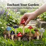 csjzzt 10 Pack Ceramic Garden Mushrooms, Garden Decor,Lawn Ornament Decor Mushrooms for Fairy Garden, Patio, Indoor Plant Pots, 4.7" Tall Pottery Mushroom Statues (10)