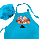 7th Hill Personalized Kids Apron for Cooking, Custom Kid Apron with Chef Hat, Toddler Cooking Apron for Girls and Boys, Baking & Painting Apron, Christmas Gift For Children