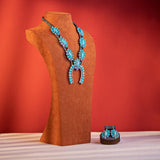 Montana West Turquoise Naja Necklace & Dangle Earring Jewelry Set for Women