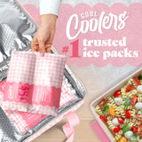 Cool Coolers by Fit & Fresh Reusable Ice Packs for Coolers – Large Long-Lasting Freezer Packs, Puncture Resistant BPA-Free Gel Ice Packs for Coolers, Lunch Boxes, Camping & Picnic, 2PK, Pink Gingham