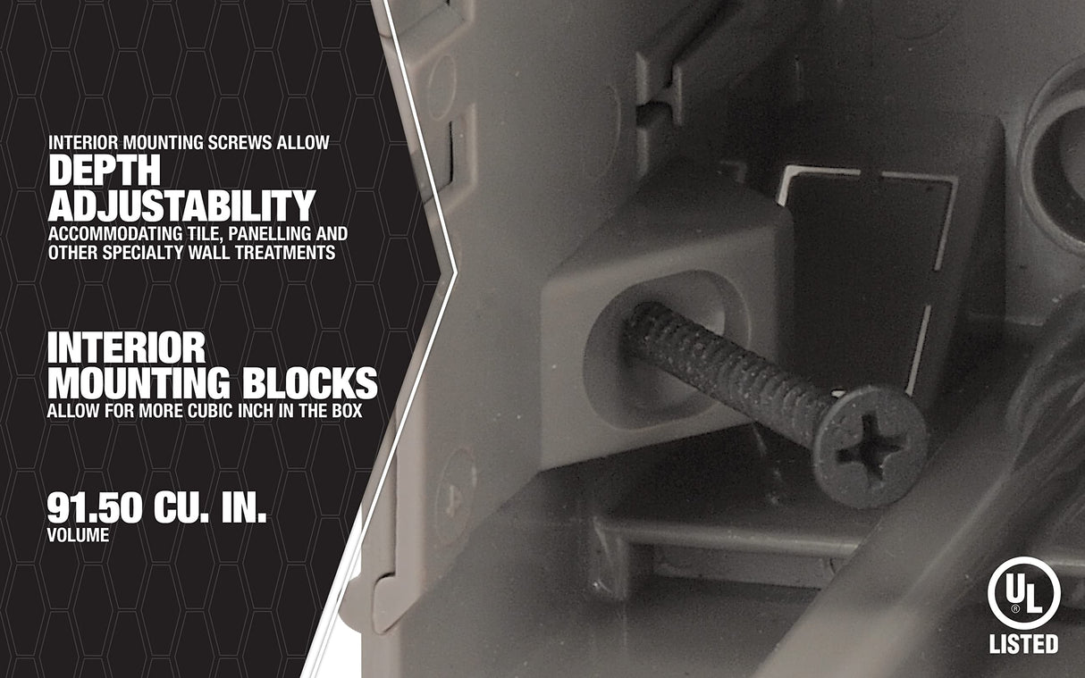 Southwire MSBMMT5G 5 Gang Multi Mount Device Box with Depth Adjustable; Heavy Duty 42lb ; Gray