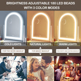 Gvnkvn Lighted Makeup Mirror, Hollywood Vanity Mirror with Lights, Three Color Lighting Modes, and Detachable 10X Magnification Mirror, Smart Touch Control, 360°Rotation (15.2in. Black)