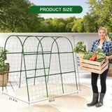 63"x47"x22" U-Shape Cucumber Trellis, Metal Plant Support with Net