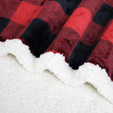 Touchat Sherpa Red and Black Buffalo Plaid Christmas Twin Blanket 60" X 70", Fuzzy Fluffy Soft Cozy Throw Blanket, Fleece Flannel Plush Microfiber Blanket for Couch Bed Sofa