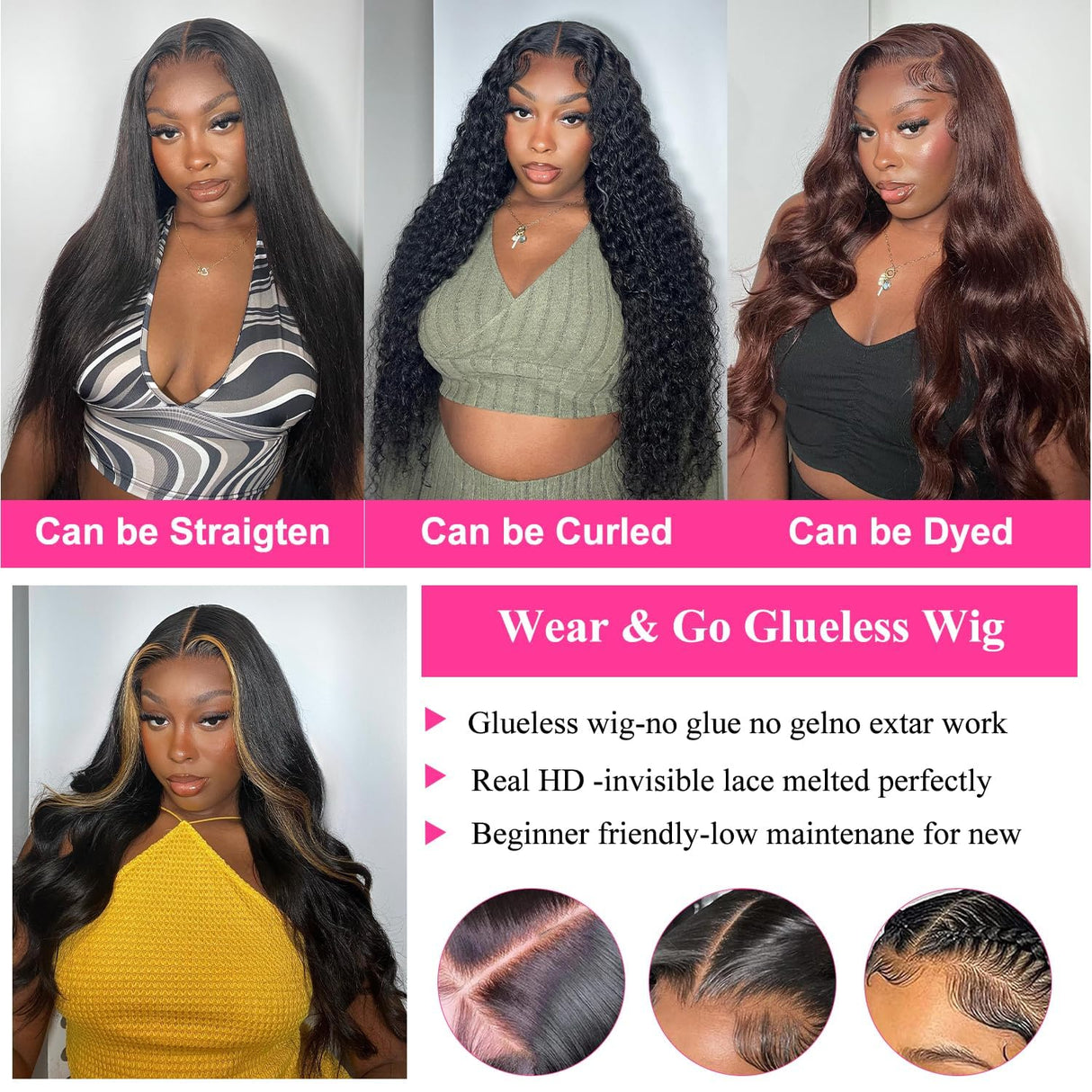 30 Inch Wear and Go Glueless Wigs Human Hair Pre Plukced Pre Cut 5x5 Hd Lace Closure Wigs Human Hair for Women 180% Density Ready to Wear Glueless Body Wave Lace Front Wigs Human Hair No Glue Wigs