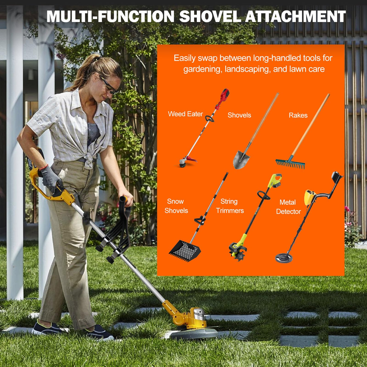 Axcoix Universal Shovel Handle Replacement, Weed Trimmer Handle Extension