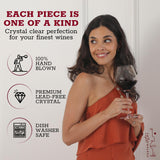 Gusto Nostro Crystal Wine Glasses Set of 4, 22 Oz Long Stem Modern Wine Glasses for White and Red Wine, Dishwasher Safe, Fancy, Elegant, Large and Tall Wine Glass for Wedding Christmas Anniversary