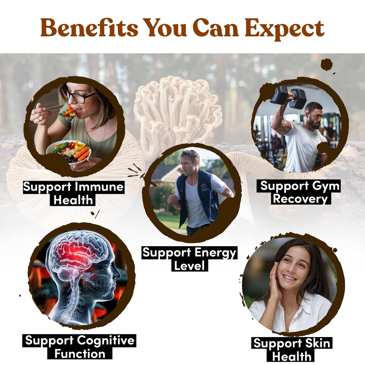 16 in 1 Blend Mushrooms Gummies for Adults - Lion's Mane Mushroom Supplement, Focus Gummies with Lions Mane, Lion's Mane Gummies for Adults, Natural Mushroom Supplement for Cognitive Support & Clarity