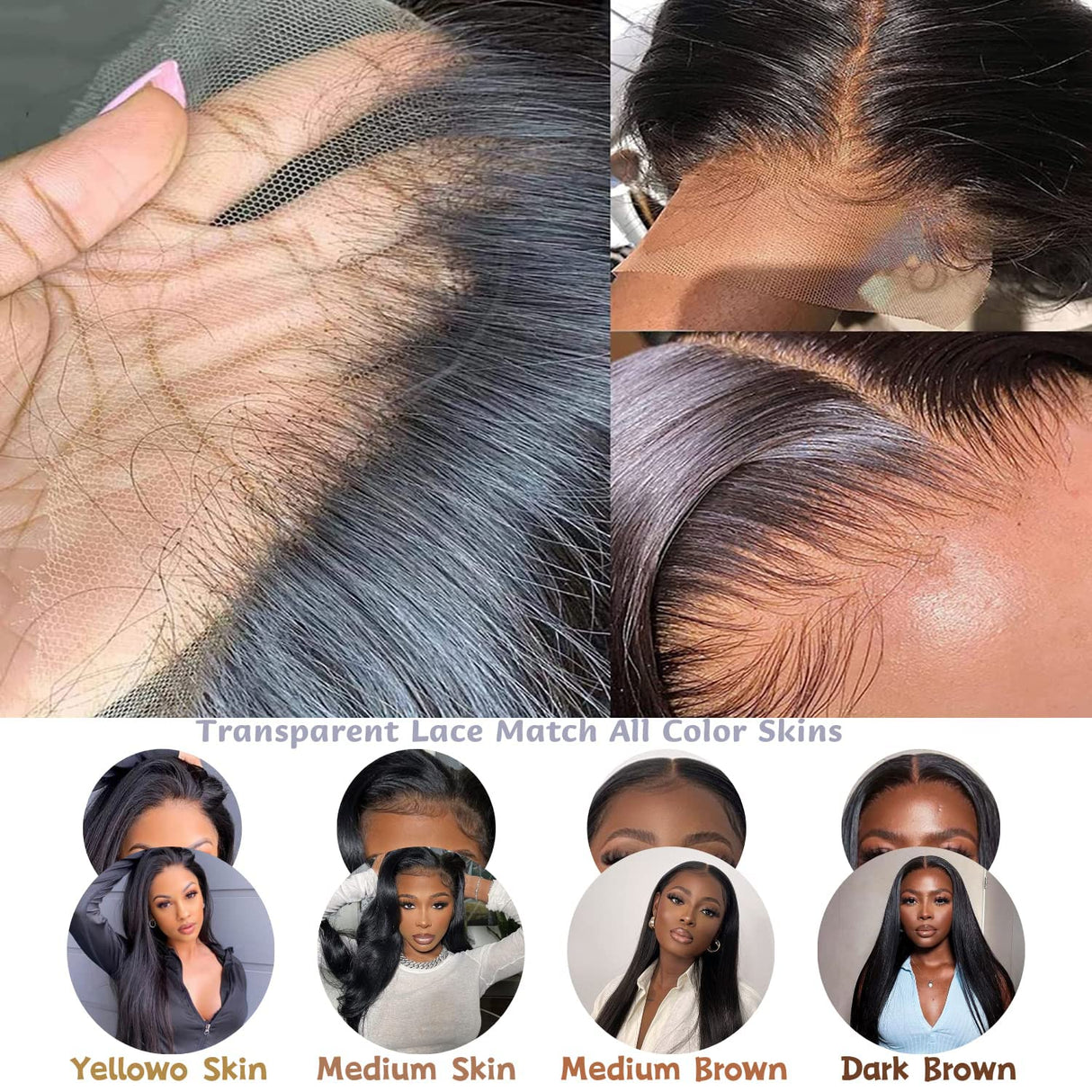 13x6 Straight Lace Front Wigs Human Hair HD Transparent Lace Front Human Hair Wigs for Black Woman Brazilian Lace Frontal Wigs Human Hair Glueless Wigs Human Hair Pre Plucked Natural Color 30inch