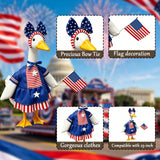 Clzemo 4th of July Porch Goose Outfit for 23 Inch Lawn Statue, Patriotic Goose Clothes with American Flag, Independence Day 250th Anniversary Memorial Day Garden Patio Yard Decoration