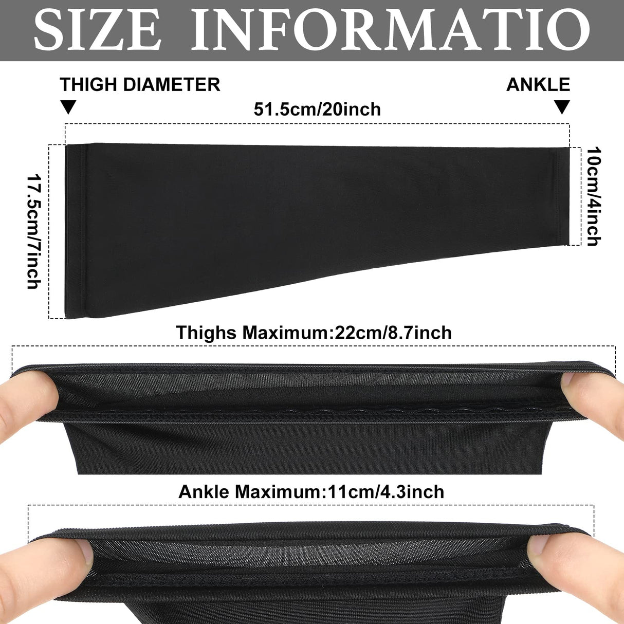 Sosation 8 Pcs Knee Brace Undersleeve Knee Sleeve for Under Brace Closed Patella Compression Breathable Leg Sleeves for Men Women Thigh Shin Support for Sports Protector(Medium)