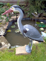 Pond H2o Blue Heron Decoy with Legs & Stake 30'' (76cm) Tall, Adult Blue Heron Statue for Backyard Koi Fish Ponds, Yards & Water Gardens