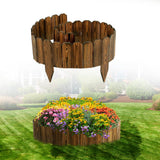 Wooden Garden Edging - 7.9ft x 8in Weather-Resistant Pine Landscape Border Fence for Outdoor Patio Lawns Yard Flower Beds Decoration