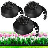 MIXC 100ft Landscape Edging Kit with 150 Spikes, Not Digging Flexible Plastic Edge Border for Landscaping, Lawn, Garden, Flower Beds, Yard, Paver, Playground, Pathway,3pack, 33ft Each,1.5in high