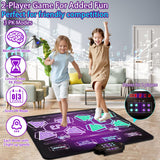 Joyvalley Kids Dance Mat Toys - 2-Player Dance Pad Gifts for Girls Boys Toddlers 3 4 5 6 7 8 9 + Year Old Electronic Dancing Mat Floor Games Toy with Music Light Christmas Birthday Gift (Purple)