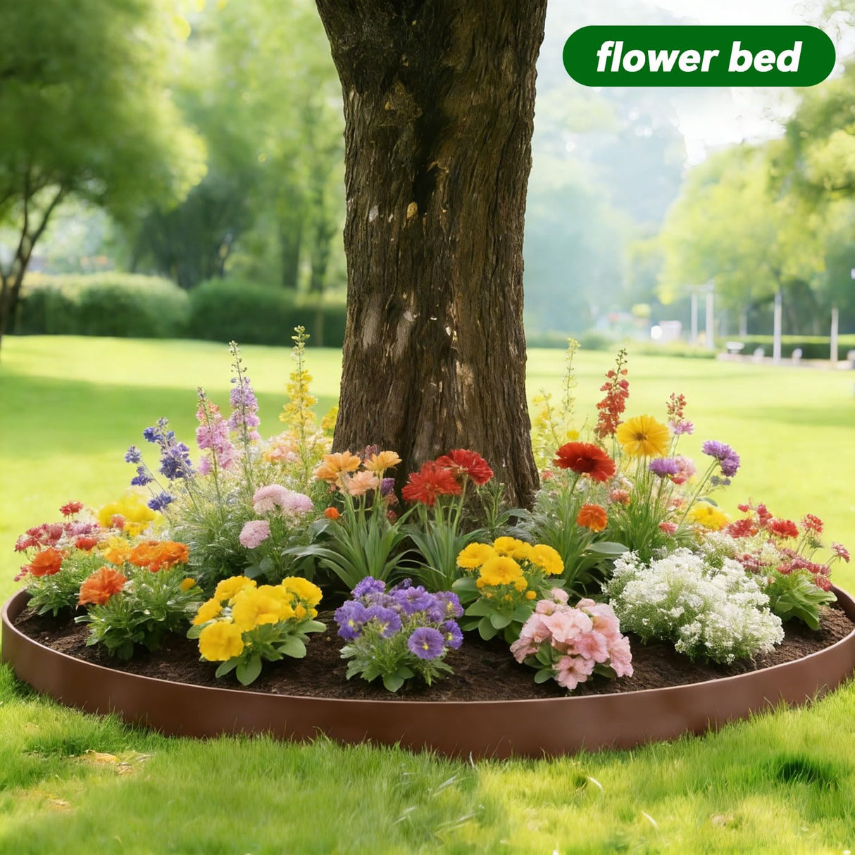 Garden Edging Border, 2In x 100 FT Landscape Edging with 90 Spikes, Brown