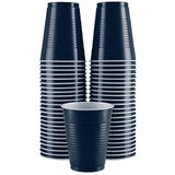 Amcrate Disposable Cups, Navy 18-Ounce Plastic Party Cups, Strong and Sturdy for Wedding, Christmas, Halloween, 50 Pack