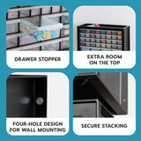 IRIS USA Small Parts Storage, Made in USA, Cabinet, 44-Drawer Organizer for Screws, Nuts, Bolts, Electronics, Hardware, Beads, Crafts, Building Bricks, Stackable Garage Storage – Black
