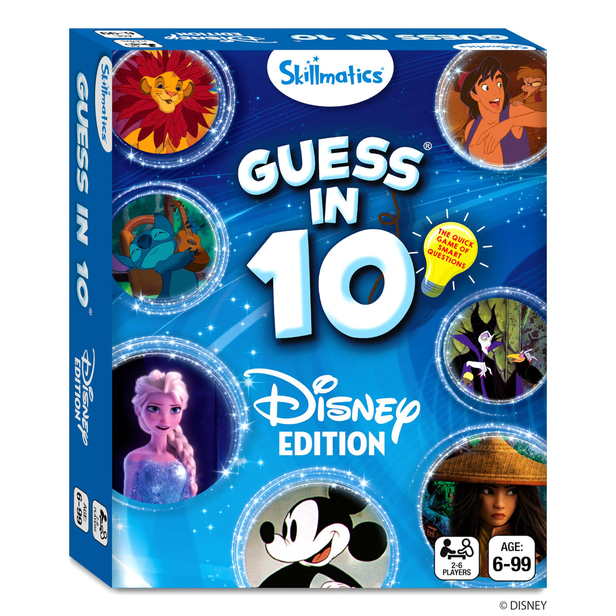 Skillmatics Guess in 10 Disney, Card Game, Christmas Stocking Stuffers for Girls, Boys, Kids, Teens, Adults Who Love Cinderella, Mickey Mouse, Moana, Travel Toy, Gifts for Ages 6, 7, 8, 9 and Up