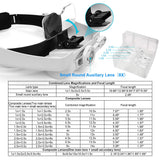 Dilzekui Headband Magnifying Glass with Light, Rechargeable Head Magnifying Glasses 1X to 14X, Magnifier Headset with 6 Detachable Lens, Hands Free Head Mount Magnifier for Close Work Reading Crafts