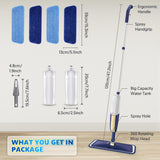 Spray Mops for Floor Cleaning: MEXERRIS Wet Jet Mops for Hardwood Wood Tile Laminate Vinyl - Floor Flat Mop with 4 Washable Pads for Swiffer Powermop & 2 Refillable Bottles Home Commercial Mop