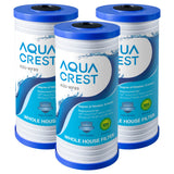 AQUA CREST AP810 Whole House Water Filter Replacement for 3M® Aqua-Pure AP810, AP801, AP811, Whirlpool® WHKF-GD25BB, WHKF-DWHBB, 5 Micron, 10" x 4.5", Well & Tap Water Filter, Pack of 3