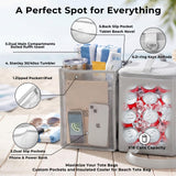Bogg Bag Cooler Insert, 2-in-1 Insulated Cooler & Mesh Organizer for Large Bogg Bag, Leakproof PEVA Cooler Bag with Strap, Large Rubber Beach Bag Accessories for Beach, Pool, Camping & Travel(Gray)