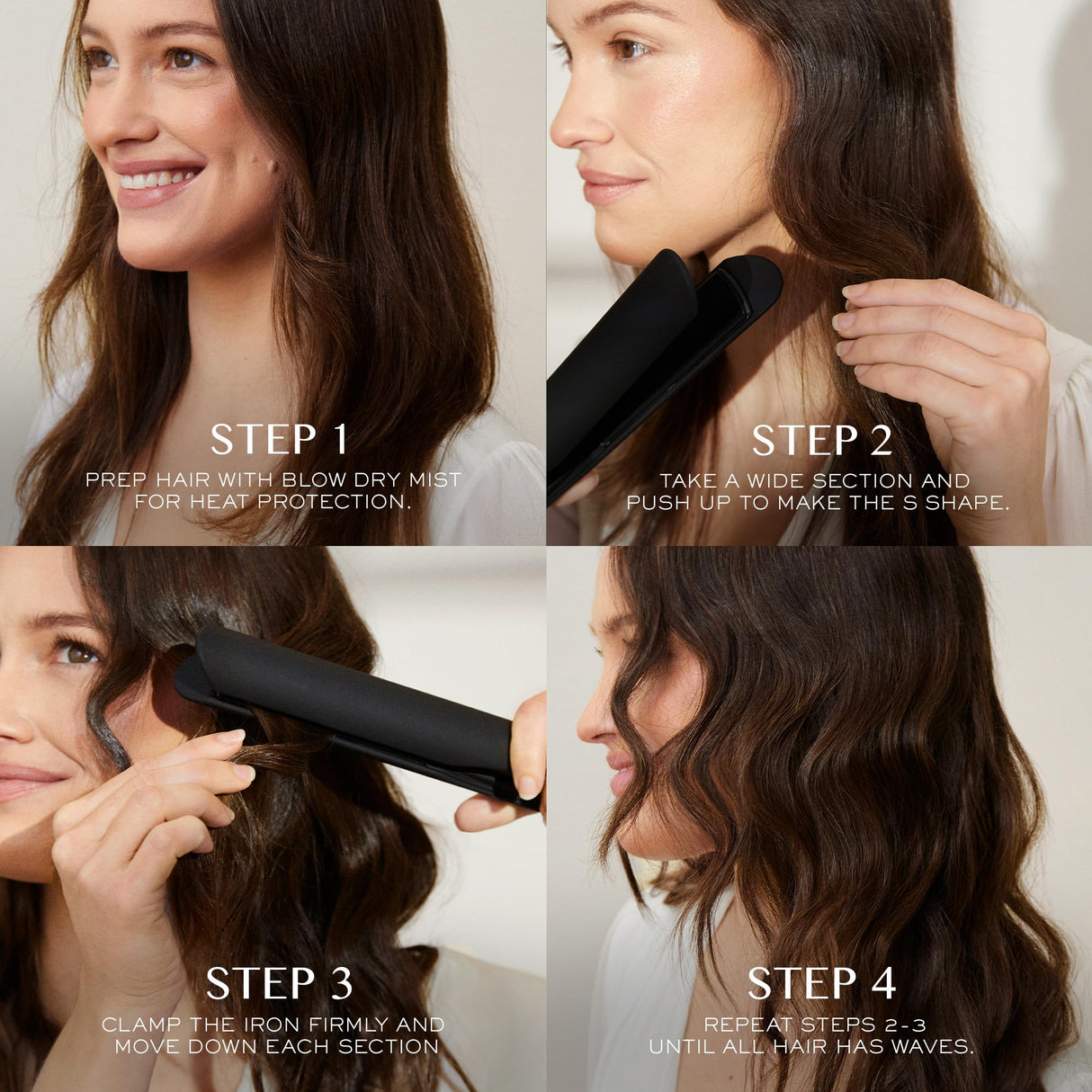 Kristin Ess Hair 3-in-One Ceramic Flat Iron Hair Straightener for Straightening, Waving + Curling, Soft Heat Technology for Smoothing + Frizz Control, Dual Voltage, Auto Shut-Off