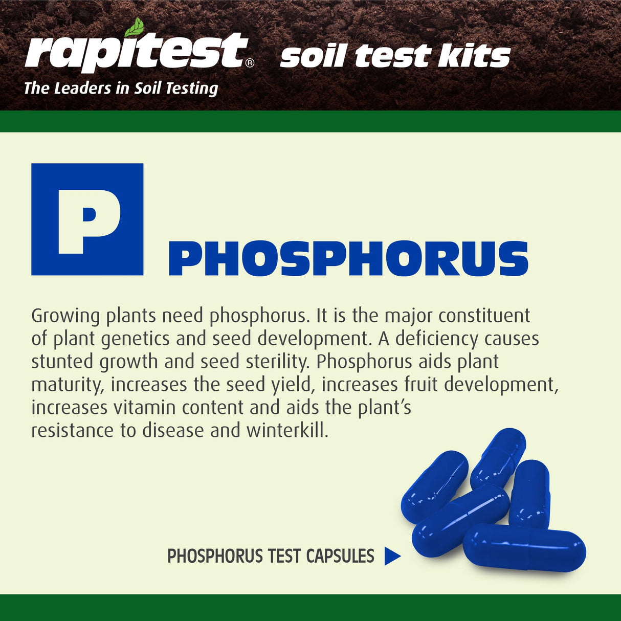 Rapitest Soil Test Kit for Gardens, Vegetables, Flowers and Lawns. USA designed and assembled soil tester completely, quickly and accurately measures/analyzes soil pH acidity and garden nutrients