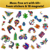 Skillmatics Foil Fun - Pretty Patterns, 18 DIY Magnets Mess-Free Art, Colorful Creative Party Activity, Craft Kits, 60+ Foam Stickers, Christmas Gifts for Kids, Teens, Adults, Families