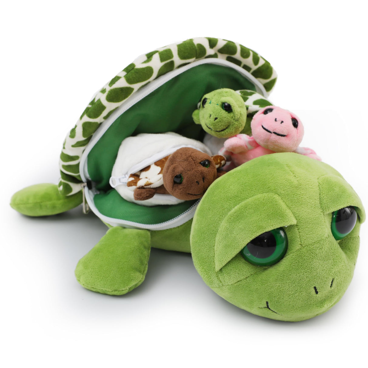 Karister 6Pcs Turtle Stuffed Animals with Three Babies Inside Shell,14" Sea Turtle Plush Pillow Toy with Two Eggs, Stuffed Tortoise for Kids, Ocean Plush for Birthday Christmas or Baby Shower
