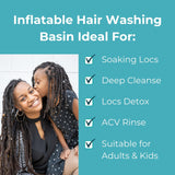 CIRCA AIR Inflatable Sink For Locs Detox - Tub For Dreads With Pillow, Hair Washing Basin, Shampoo Basin, Portable Hair Washing Station for locs