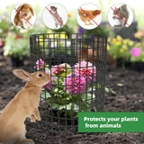 UNIFAMILY 12 Pcs Plant Protectors from Animals, 16x12IN Metal Plant Cage to Keep Animals Out, 4 Pack Garden Cages to Keep Animals Out, Garden Protection for Vegetables Chicken Wire Cage for Plants