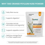 Himalaya Psyllium Husk Powder, Orange, 48 Servings - Daily Fiber Supplement for Supporting Digestive Health and Regularity - Vegan, Non-GMO, Sugar Free, Gluten Free, 12 oz (340 g)