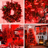 JMEXSUSS 8 Pack 50 LED Christmas Fairy Lights Battery Operated String Lights, 16ft Red Twinkle Fairy Lights Indoor Outdoor Waterproof for Mason Jars Bedroom Party Wedding Christmas Decorations