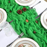 8 Pack Green Cheesecloth Table Runner 10Ft Gauze Cheese Cloth Table Runner 120 Inch Boho Sheer Sheer Rustic Fabric for Christmas Party Decor Baby Shower Wedding Home Holiday Decoration