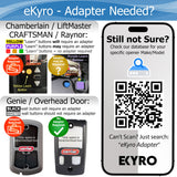 eKyro Smart Garage Door Opener - Universal WiFi Remote Controller Compatible with Alexa, Google Home, iPhone, Siri, Android, Door Left Open Alert, Door Security Systems, Updated Model