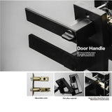 Exterior Door Lock Set,Combo Lock-Heavy Duty Black Door Handle and Single Cylinder Deadbolt Lock,Keyed Alike Door Locks for Front Door(Matte Black,2Pack Set)