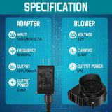 Hiboom 2 Pack Replacement Inflatable Fan Blower, 0.5A Output Air Blower for Inflatable with 3 LED, Air Blow Replacement for Halloween Christmas Yard Blow Up Decor