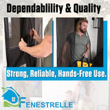 Fenestrelle Magnetic Screen Door – Heavy Duty, Hands Free Fiberglass Mesh with Self Closing Magnetic Seal, White Trim – Fits 34" x 80" Doors (Screen Size 36" x 82")