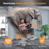 Soontrans Office Chair Wheels 10mm Stem, Compatible with IKEA Chairs ONLY, 3/8" Replacement Rubber Chair Casters, Set of 5, Desk Chair Caster Wheels Protection for Hardwood Floors Carpet