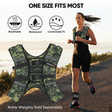 APEXUP Weighted Vest with 5lbs/10lbs/15lbs/20lbs/25lbs/30lbs Weights and Reflective Stripe, Weight Vest Men Women for Workout, Strength Training, Running (Green Digi Camo, 20lbs)