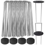 AAGUT Landscape Staples 6 Inch with Gaskets, Galvanized Garden Stakes