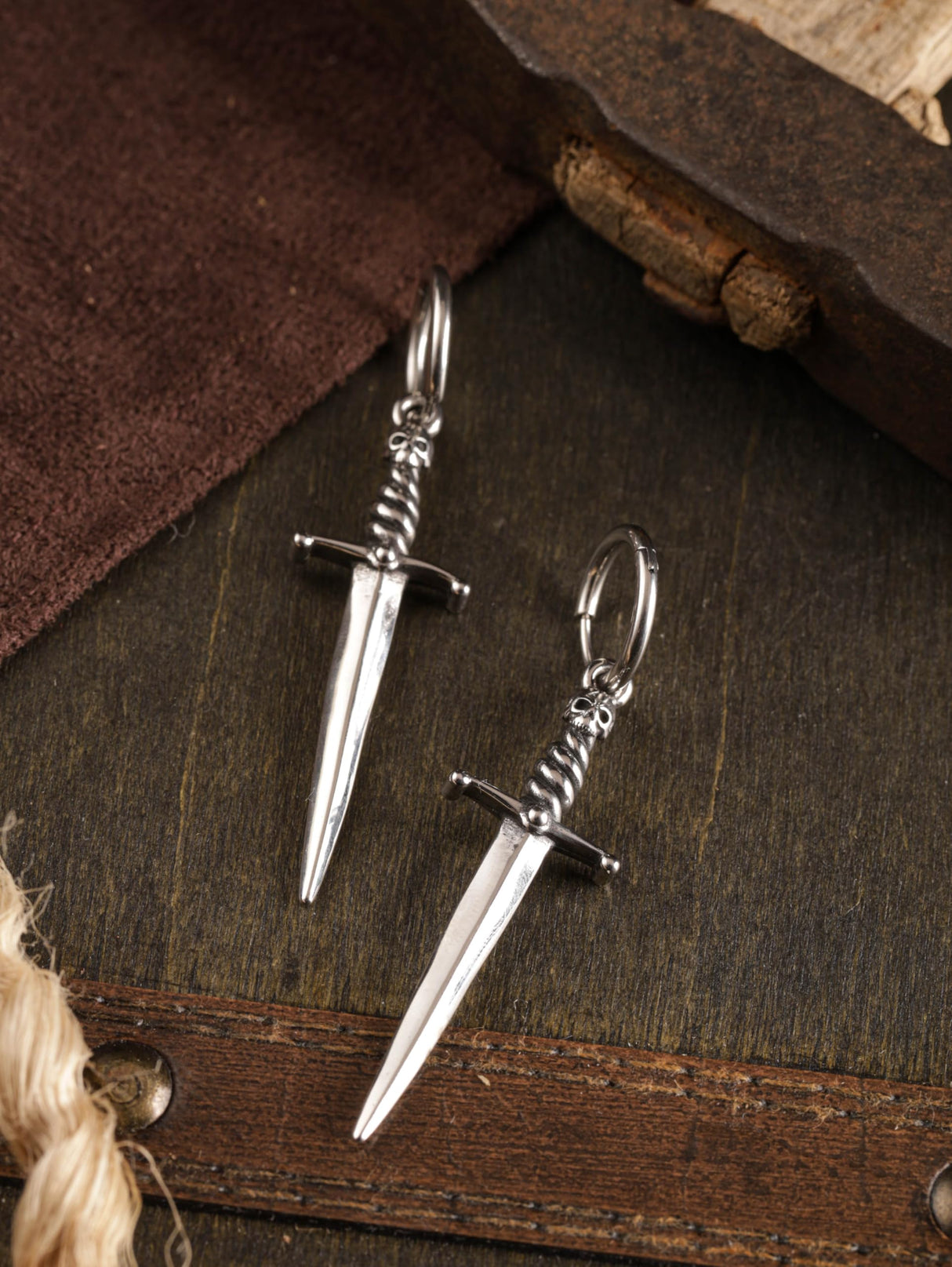 HAQUIL Gothic Punk Sword Dangle Drop Earrings for Women, Goth Jewelry Gift