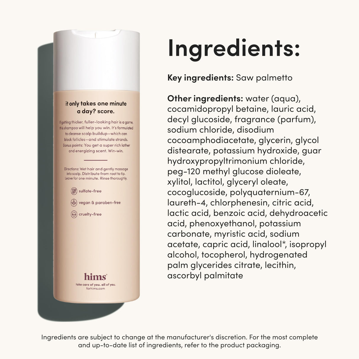 hims Thick Fix Hair Thickening Shampoo for Men, 2 Pack - Hair Loss Shampoo with Saw Palmetto and Niacinamide - No Parabens or Sulfates, Vegan and Cruelty Free - Eucalyptus Grove - 2 x 6.4 fl oz