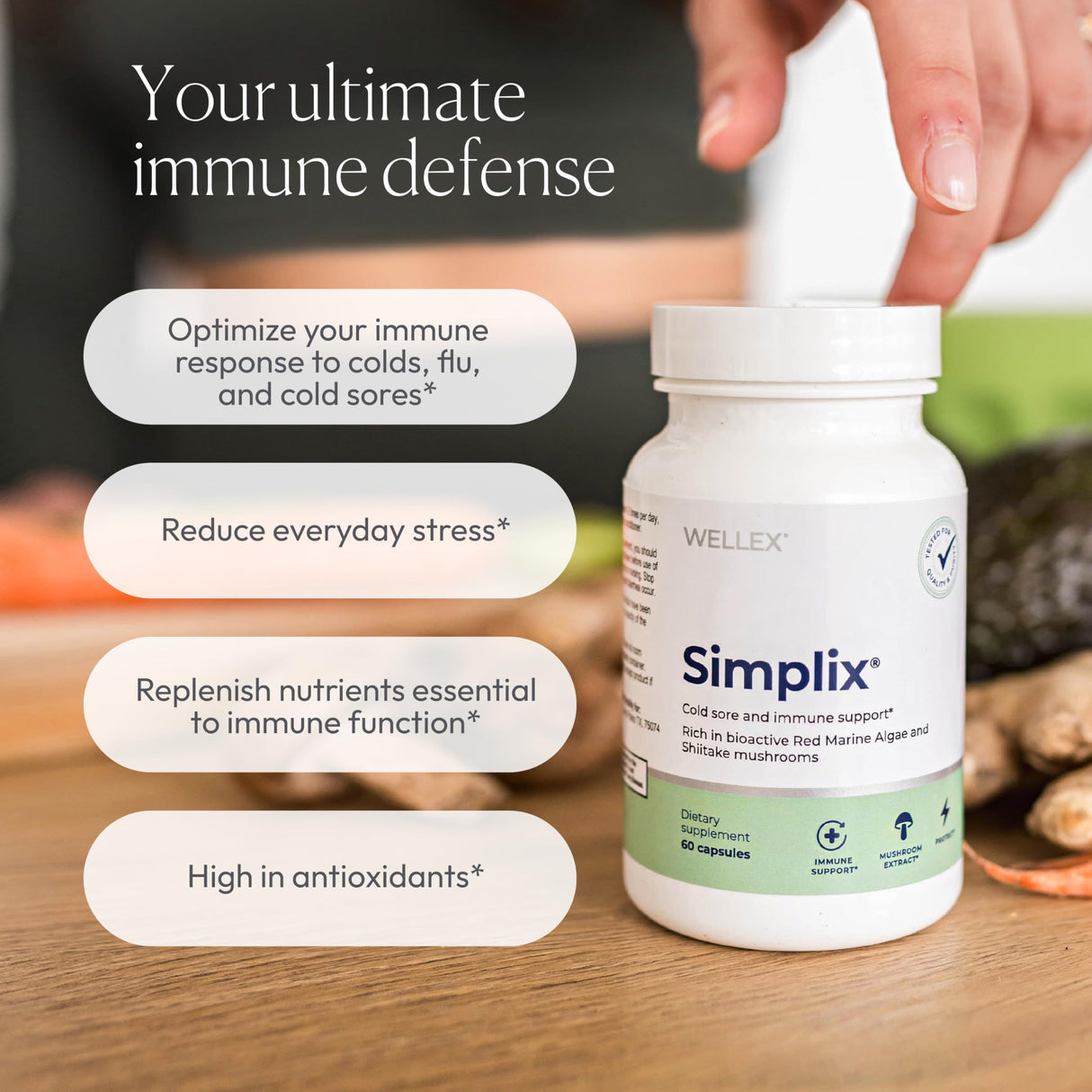 Simplix | Natural Supplement to Strengthen The Immune System | Respond to Outbreaks | Source of Highly Researched Mushroom & Seaweed Polysaccharides 60 Veggie Capsules (1 Pack)