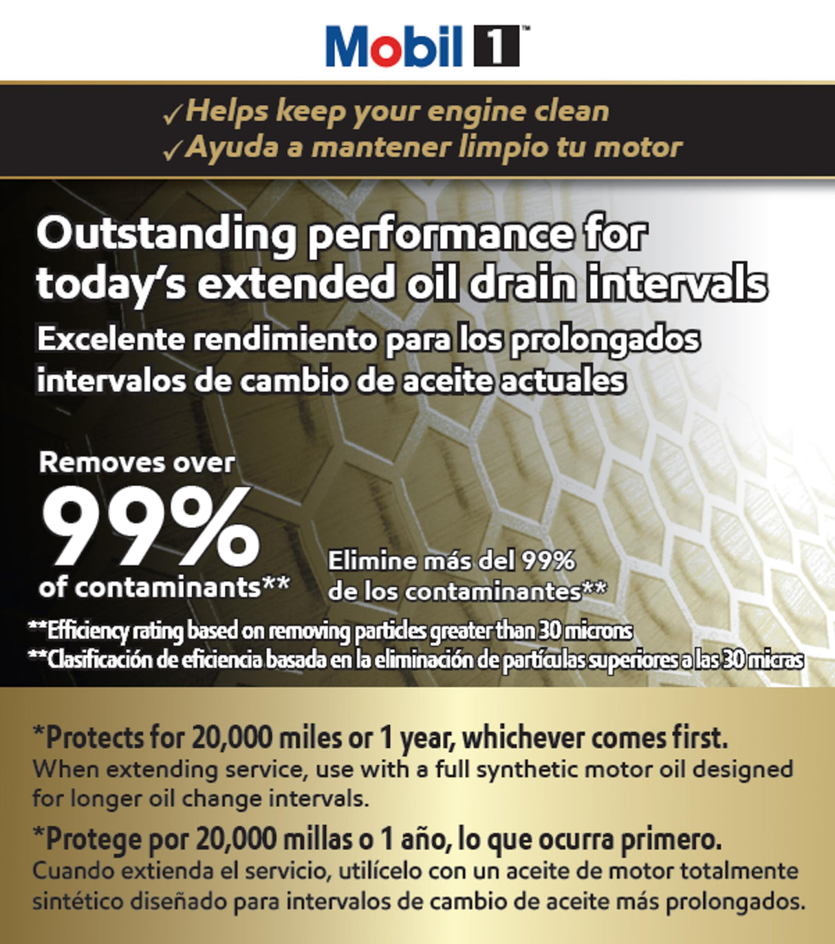 Mobil 1 M1-108A Extended Performance Oil Filter, Pack of 2