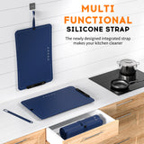 VTAR Rollable Electric Food Warming Mat | 3-Temp Buffet Tray Warmer for Parties | Even Heating, Portable Silicone Design, Auto Shut Off & Child Lock- Blue