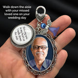 Something Blue Bouquet Charm for Wedding Memory Charm with DIY Photo Frame for Wedding Bouquet And Resizer